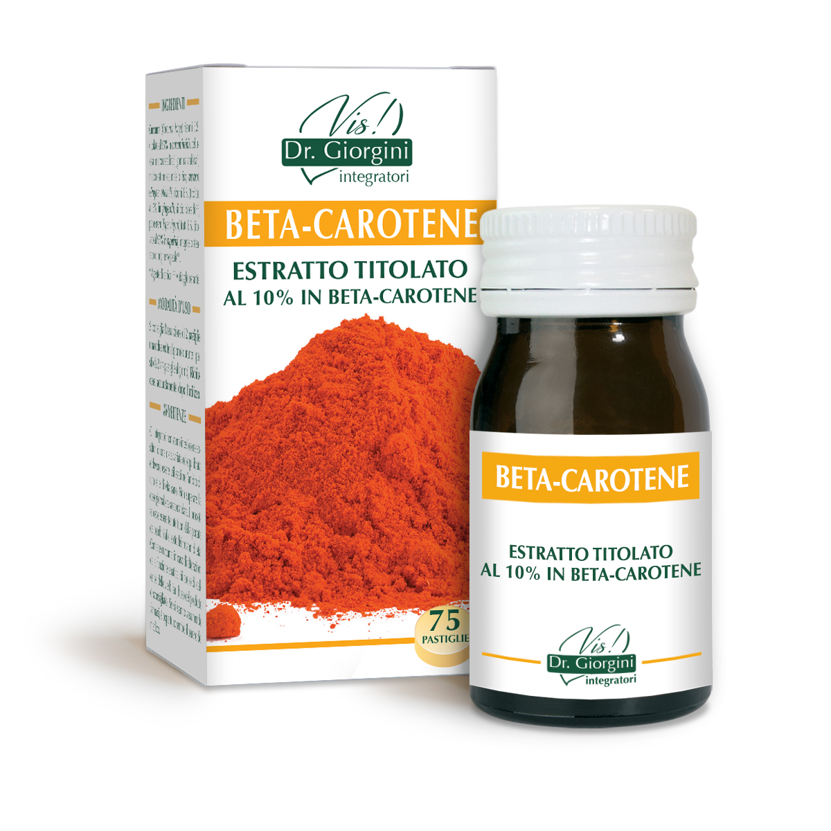 BETA-CAROTENE ESTRATTO TITOLATO 30g - 75 pastiglie da 400mg main product photo