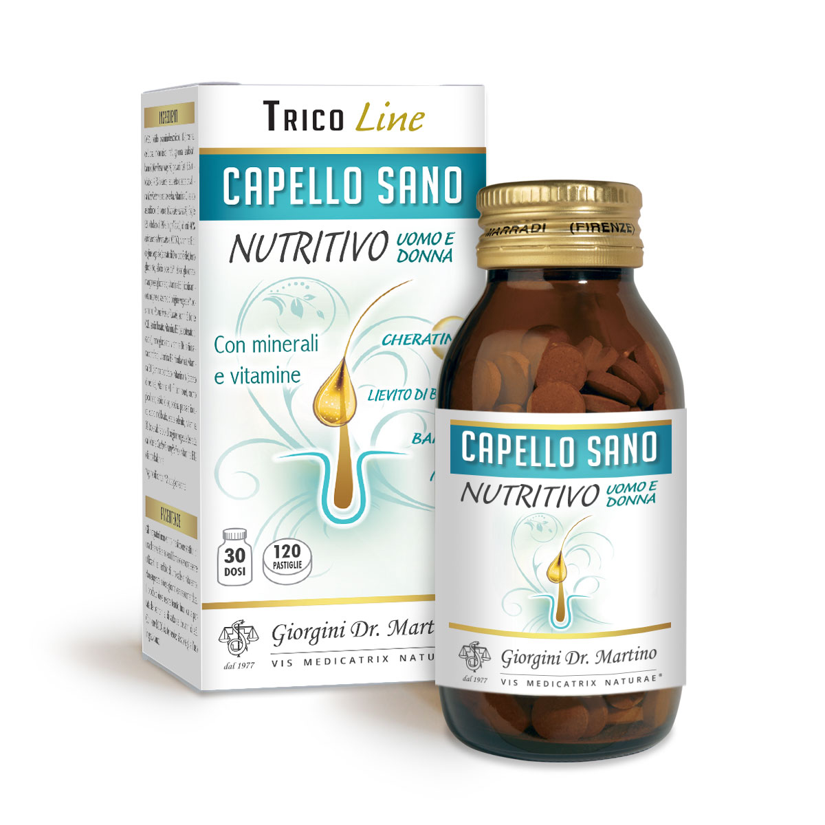 CAPELLO SANO nourishing 72g - 120 tablets of 600 mg each main product photo