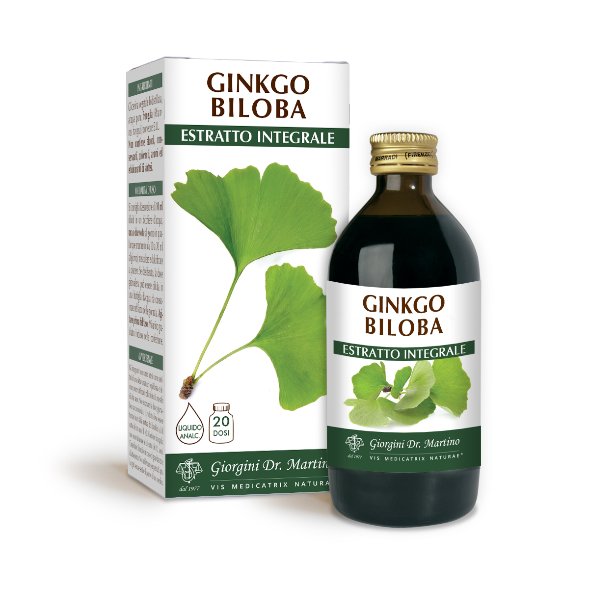 GINKGO BILOBA Estratto integrale Liquido analcoolico GINKGO BILOBA Estratto integrale Liquido analcoolico