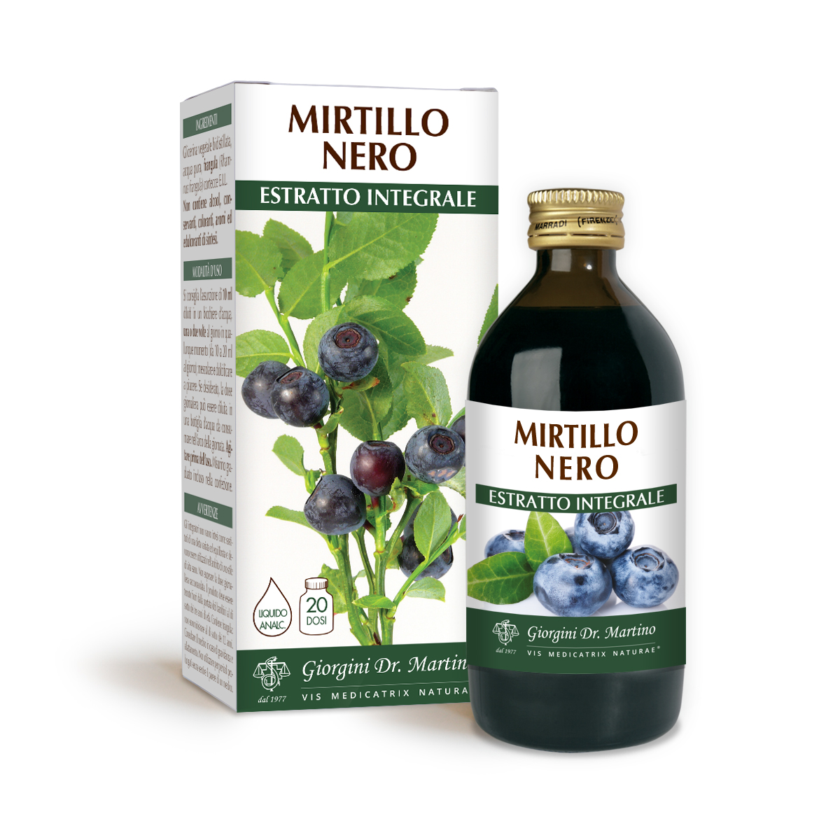 MIRTILLO NERO Estratto integrale Liquido analcoolico main product photo