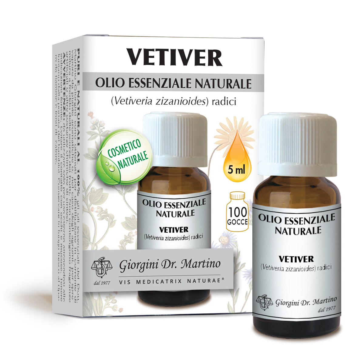 VETIVER Olio essenziale naturale Olio
