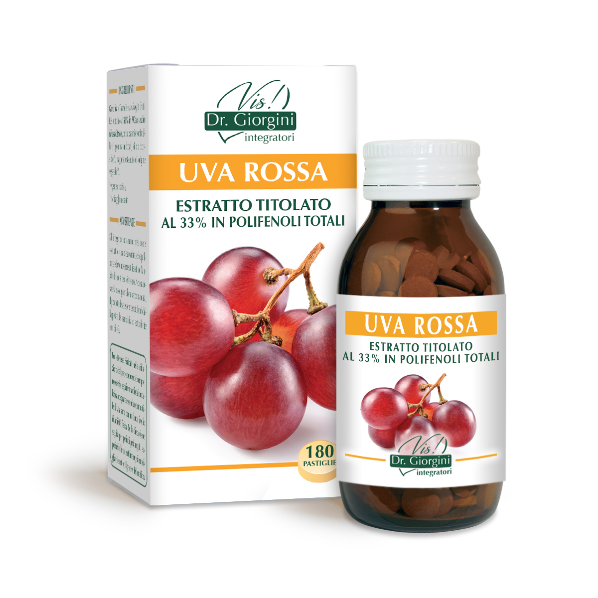 UVA ROSSA ESTRATTO TITOLATO 90 g - 180 pastiglie da 500 mg main product photo
